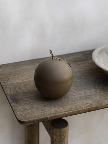 LAWA Imperfect Sphere Candle - Beautiful Handmade Pillar Scented Soy Wax Elegant Aesthetic Candle Housewarming Gift Home Room Shelf Decor Idea (Kobicha, Large) - color: Kobicha