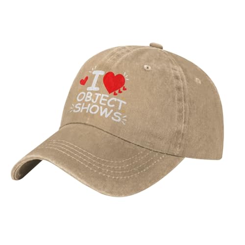 I Love Object Shows Caps for Men Object Shows Mens Baseball Hats - color: Natural
