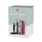 Balvi Secret Agent Bookend – Decorative Metal Bookend in Black – Original Design – Ideal for Home and Office – Keeps Books Organized and Upright for Book Lovers – Sujetalibros