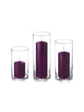 yummi Set of 36 Slim Pillars and Cylinder Vases - Purple - color: Dark Purple