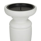 Deco 79 Mango Wood Turned Style Pillar Candle Holder, Set of 3 10", 8", 6"H, White - color: White, size: 3 PIECES SMALL SIZE