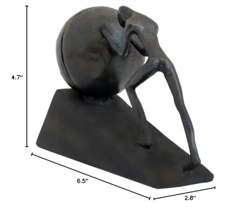 Briskfeel Man with Sphere Iron Statue Metal Sisyphus Sculpture Sportsman Art Metal Ornament Figurine Home and Office Decor (B2 Strong) - color: B2 Strong
