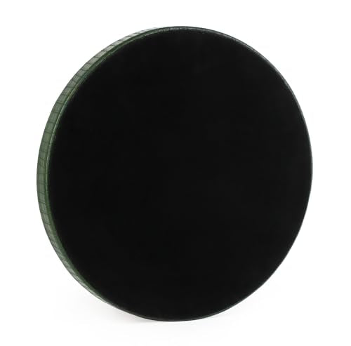 HofferRuffer Round Serving Tray 20'', Elegant Faux Leather Circle Ottoman Table Tray, Serve Tea Coffee Breakfast in Bedroom Living Room Kitchen(Green, 20") - color: Green, size: 20"