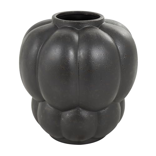 Deco 79 Ceramic Decorative Vase Wide Bubble Inspired Centerpiece Vase with Distressed Speckled Texturing, Flower Vase for Home Decoration 10" x 10" x 11", Black - size: 10" x 10" x 11"