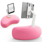 SAIJI Tablet Pillow Stand for Bed – iPad & Kindle Holder with Flexible Dual Axis Arm & Microbead Cushion, 360° Adjustable Lap Beanbag Phone Holder Fits Devices with 4.7"–15.6" Screens (Pink) - color: Pink