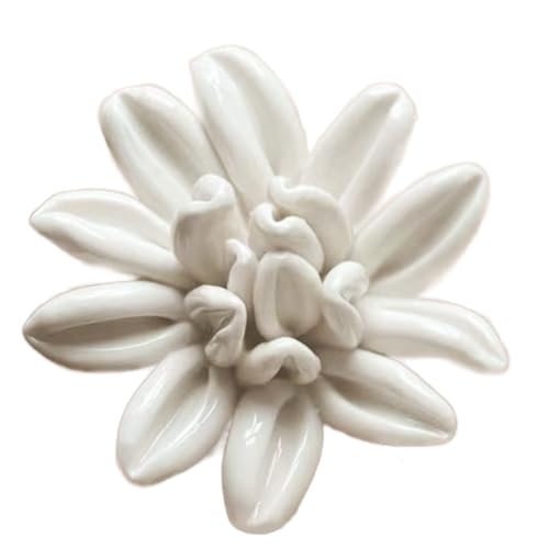 Ceramic Flower Wall Decor Handmade Rose Art Flower for Living Room Home Hallway Bedroom Kitchen Farmhouse Bathroom Dining Room Starfish Lotus White 3.5 in - color: Starfish Lotus White, size: 3.5 in