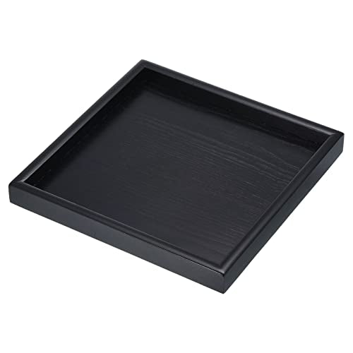 PATIKIL Wood Serving Tray 9 Inch, Square Decorative Platter for Home Decor Kitchen Table Candle Holder, Black - size: 9 Inch