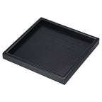 PATIKIL Wood Serving Tray 9 Inch, Square Decorative Platter for Home Decor Kitchen Table Candle Holder, Black - size: 9 Inch