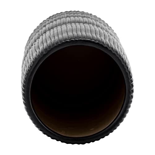 Sagebrook Home Ceramic 18" H Lined Cylinder Vase, Matte Black, Cylinder, Ceramic, Contemporary, 6" L X 6" W X 18" H, Line - color: Black, size: 18.0" H