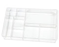 ZEXALOR 8-Section Clear Drawer Organizer, Large Acrylic Drawer Divider Tray for Desk,Bathroom,Office Makeup,Junk, Plastic Drawers Organizer 13.7" x 8.7" x 2" (8-Section)