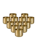 Serene Spaces Living Antique Brass Look Gold Hammered Pots: Stylish Indoor Planter, Decorative Accent for Potted Plants, Gold Flower Vase for Wedding, Extra Small, Set of 12 - size: Extra Small, Set of 12