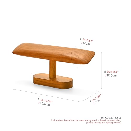Solid Wood T-Bar Watch Display Stand Jewelry Organizer Holder for Watch and Bracelet