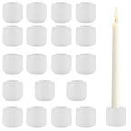 20Pcs 0.7 Inch Chime Candle Holder, Spell Candle Holders, White Ceramic Candles Holder for Casting Chimes, Rituals, Spells, Vigil, Wiccan Supplies, 1.3x1.26 Inch