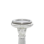 Deco 79 Glass Handmade Decorative Candle Holder Turned Style Pillar Candle Stand, Set of 3 Candlestick Holder 11", 15", 21"H, Silver