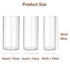 3 Pack Acrylic Cylinder Vases, Non-breakable Vase for Centerpieces, 8 inch Tall Clear Flower Vase Bulk Floating Candle Holder for Wedding Table Home Decor and Party - size: 3 Pack(4''W x 8''H & 5''W x 8''H & 6''W x 8''H)