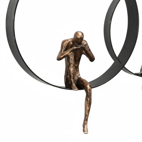 ZSKXJBPF Wall Decor, Metal & Resin 3D Wall Art, Minimalist Modern Art Work Ornaments, Thinker Wall Sculpture for Living Room Bedroom Kitchen Office Gift(3 Piece,39.9 Inch) - style: C