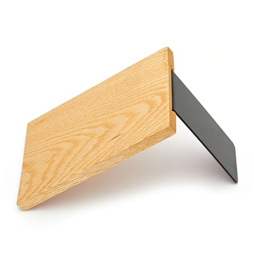 Pandapark Wood Decorative Bookends,Non-Skid Bookend for Shelves,Heavy Duty Bookends,Book Stand for Books/CDs,1 Pair (Oak Master) - color: Oak Master