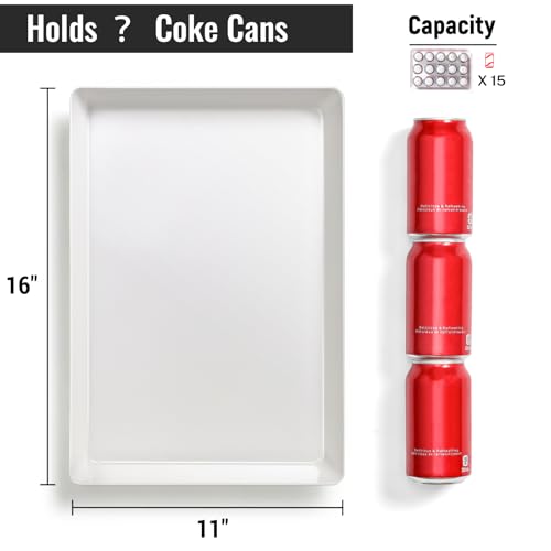 6 Pack, 16" x 11" Large White Serving Trays Set - Reusable Plastic Serving Platters for Cookie, Appetizer, Charcuterie, Snack, Dessert, Party Food Display - Stackable Kitchen CounterTop Tray, BPA Free - size: 6 Pack - 16" x 11"