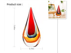 Yao Yuan Hand-Blown Glass Decor - Murano-Style Glass Statue and Figurine, Red - color: Red