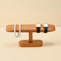 Solid Wood T-Bar Watch Display Stand Jewelry Organizer Holder for Watch and Bracelet