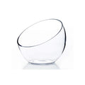 WGVI Clear Slant Cut Bowl Glass Vase, Glass Terrarium, Candy Dish, Glassware, Slant Open: 7". Height: 6" x 2.7". Base: 4" (1 Piece) - size: Slant Bowl 6"H