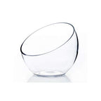WGVI Clear Slant Cut Bowl Glass Vase, Glass Terrarium, Candy Dish, Glassware, Slant Open: 7". Height: 6" x 2.7". Base: 4" (1 Piece) - size: Slant Bowl 6"H