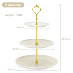 Lucky Will Beige Tiered Dessert Serving Tray for Kid's Party Supplies Favors 3 Tier Cupcake Cake Stand for Birthday Tea Afternoon Halloween Christmas Candy Bar - color: Beige