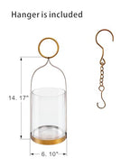 6" Wide Handmade Sturdy Glass Cylinder Jar with Metal Stand in Antique Brass, Display Glass Container for Candles and Plants, Hurricane Lantern, Candle Holder, Industrial, Farmhouse, Outdoor - size: 6"x15"