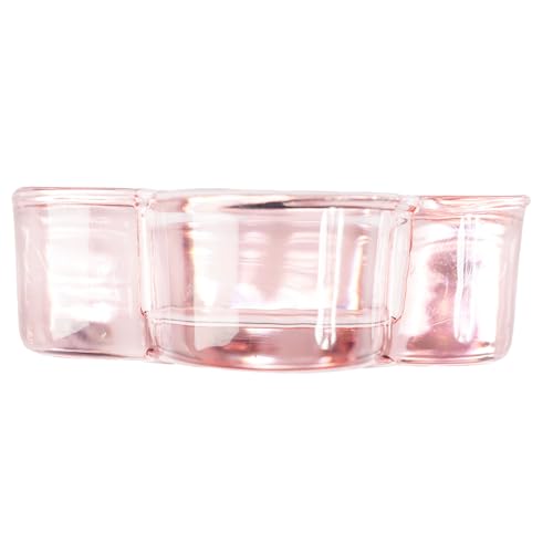 Karma Glass Flower Tealight Holder - Chunky Glass Candle Holder for Home & Party Decor, Wedding Table Centerpiece in Teal & Blush - color: Blush