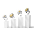 Acrylic Jewelry Ring Display Stand 4 Piece Acrylic Jewelry Ring Display Stand Showcase(White) - color: White