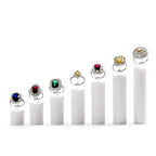 Oirlv Acrylic Jewelry Display Stand Ring Showcase Display Holder 7 PCS Rings Stand (White) - color: White