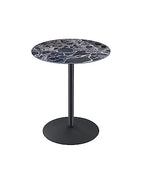 Drink Table,Small Pedestal Table, Marble Martini Tables, Side End Tables with Round Top,Wood Grain Texture,Increase Size and Weighted Base for Small Spaces Living Room,Bedroom - color: Marble-3#