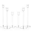 Tall Candlestick Holders Acrylic Clear Taper Candle Stand Bundle for Table Centerpiece Suitable for 3/4 & 7/8 Inch Electronic LED Candles for Home Decor Wedding Party (6 PCsTaper Candle Holders)