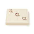 Oirlv Microfiber 9 Slots Jewelry Ring Display Tray Ring Display Organizer Tray(Beige) - color: 9 Rings P13405