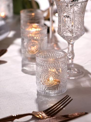 30 Pcs Assorted Clear Votive Candle Holders, Wedding Centerpieces Table Decorations, Glass Tea Lights Candle Holder for Party Decorations, Vintage Boho Candle Holders Bulk for Wedding Receptions - color: Clear