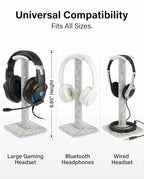 Silver Rhinestone Headphone Stand – Bling Crystal Headset Holder for Y2K Gaming Desk Setup – Sturdy Weighted Metal Base with Soft TPU Rest – Sparkly Luxury Gift for Women & Teen Girls (Silver) - color: Silver Sparkle