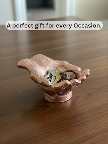 Copper Antique Caring Cupped Hands Shaped Decorative Hand Bowl-Cute Catch All Trinket Tray-Candy Dish Offering Stand-Home Decor Hand Jewellery Holder-Mother’s Day Birthday Christmas Gift - color: Copper Antique