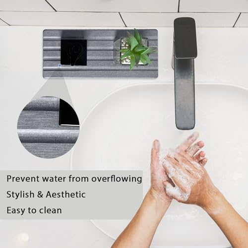 Diatomite Soap Dish, Water Absorbing Stone Tray, Kitchen Sink Organizer, Fast Drying Counter Holder (Grey, 9.5" x 4.7"/24 x 12cm) - color: Gray, size: 9.5" x 4.7" (24 x 12cm)