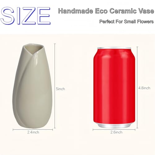 Simple Vase for Flowers Plants, Small Cute Flower Vase for Modern Table Shelf Home Decor Wedding Boho Decor, Farmhouse (1pc-HBP-White) - color: 1pc-hbp-white