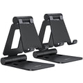 Nulaxy 2 Pack Dual Folding Cell Phone Stand, Fully Adjustable Foldable Desktop Phone Holder Cradle Dock Compatible with iPhone 17 16 15 14 13 12 Pro Max Xs Xr X 8, All Phones, Black - color: C-Black