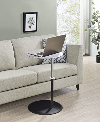 Small Drink Table,Height Adjustable Pedestal Table, Martini Tables, Side End Tables with Round Marble Top,Increase Size and Weighted Base for Living Room,Bedroom,Small Spaces - Gray - color: Marble-adjustable 1#