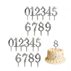 Reusable Number Birthday Candle Holder Set, 2 Sets Digital Birthday Cake Candle Holders Set, Silver Metal Number Candle Holder, Adjustable Candles Stand Decorations for Parties Wedding Anniversary