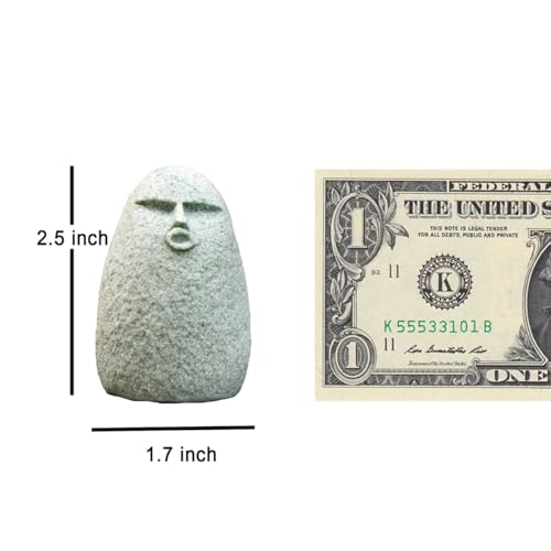 Cute Stone Primitive Man Figurine: Funny Stoneman Statue for Outdoor Decor, Carving Face Garden Home Decoration Fish Tank Ornament - Stone Man A - style: Stone Man A