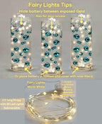 75 Floating Rose Gold Pearls - Large Sizes - 3 Warm White Submersible LED Fairy Lights Strings with Hidable & Submersible Batteries- Fills 1 Gallon for Your Vases - color: Rose Gold, size: 1pk+liteww