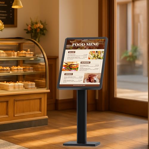 Sign Holder Stand 21x29 inch-Adjustable Floor Standing Sign Holder-Heavy Duty Aluminum Menu Stands with Snap-Open Frame Display for Malls,Schools,Restaurants(Black) - color: Black