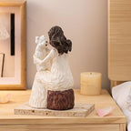 Woman with Dog Figurines, Westie Gifts for Dog Lovers, Ideal for Birthday, Thanksgiving, Christmas, White Hand-Painted Sculpture for Home Office Tabletop Shelf Decor - style: Westie