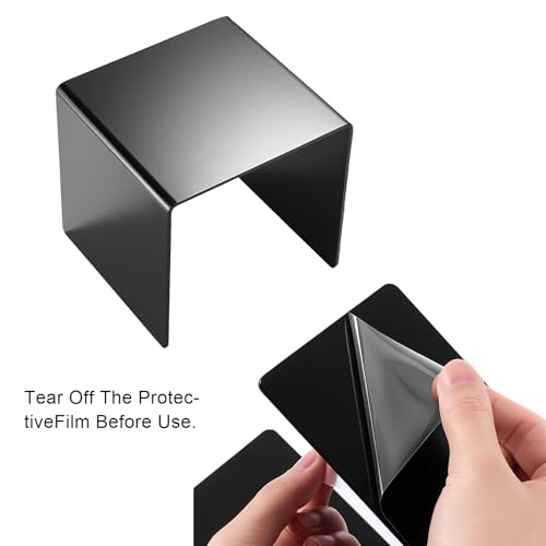 Chuangdi 2 Sets Acrylic Display Risers, Product Stand, Jewelry Display Riser Shelf Showcase Fixtures for Dessert Cupcake Candy Figure Treat Action Showcase(Black,Medium Set) - color: Black, size: Medium Set