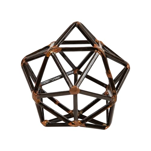 Mind Reader Metal Geometric Sculpture, Modern, Office Decoration, Home Decor, Metal, Black - color: Decorative Ball