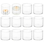 Romadedi Clear Tealight Candle Holder - Glass Votive Table Bulk Small Wedding Decor Centerpiece Floating Tea Lights for Christmas Party Birthday Home Pack of 12 - size: 2x2.2inch