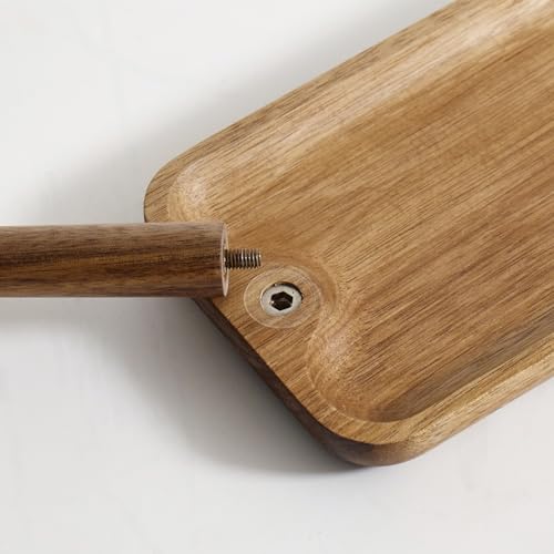 Solid Acacia Wood Key Tray and Bowl for Entryway Table - Jewelry Tray With 3 Hooks, Open Storage for Wallet, Glasses, Watches, Lipstick (Acacia, small) - color: Acacia, size: Small